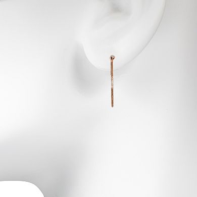 LC Lauren Conrad Gold Tone Textured Metal Hoop Earrings 