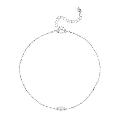 LC Lauren Conrad Gold Tone Simulated Triple Pearl Choker Necklace 