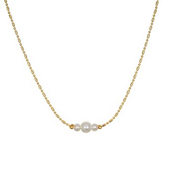LC Lauren Conrad Triple Simulated Pearl Choker Necklace