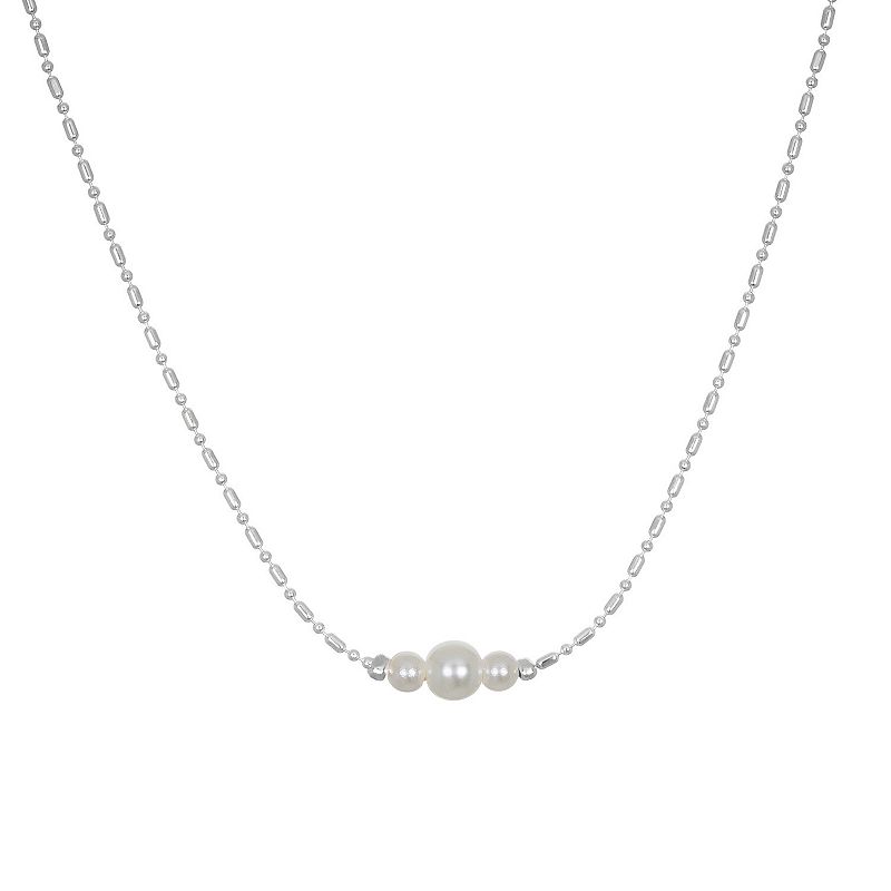 LC Lauren Conrad Gold Tone Simulated Triple Pearl Choker Necklace, Womens,