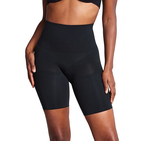 ASSETS Red Hot Label by SPANX Flat Out Flawless Firm Control Mid-Thigh  Shaper Plus Size, 1X, Black