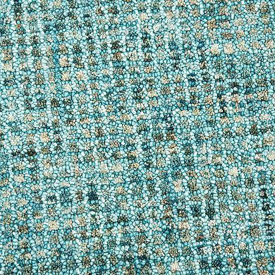 Rizzy Home Melissa Talbot Teal & White Rug
