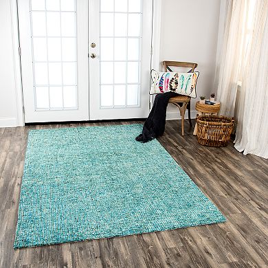 Rizzy Home Melissa Talbot Teal & White Rug