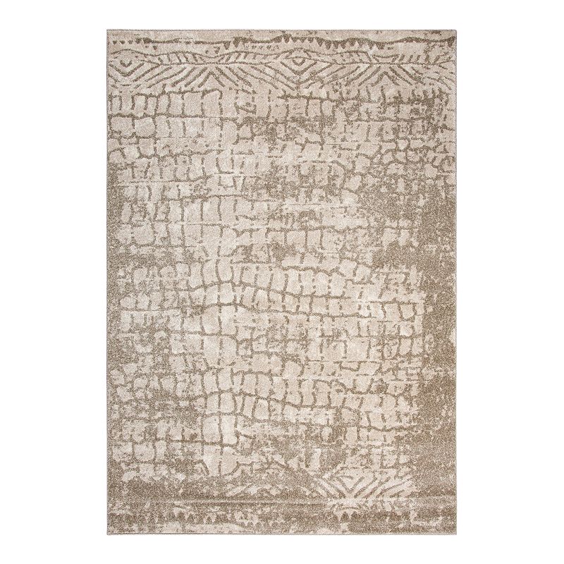 Rizzy Home Jennifer Valencia Beige Area Rug, Brown, 5X7.5 Ft