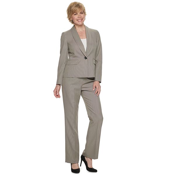 Le Suit Womens 1 Button Shawl Collar Pant Suit 