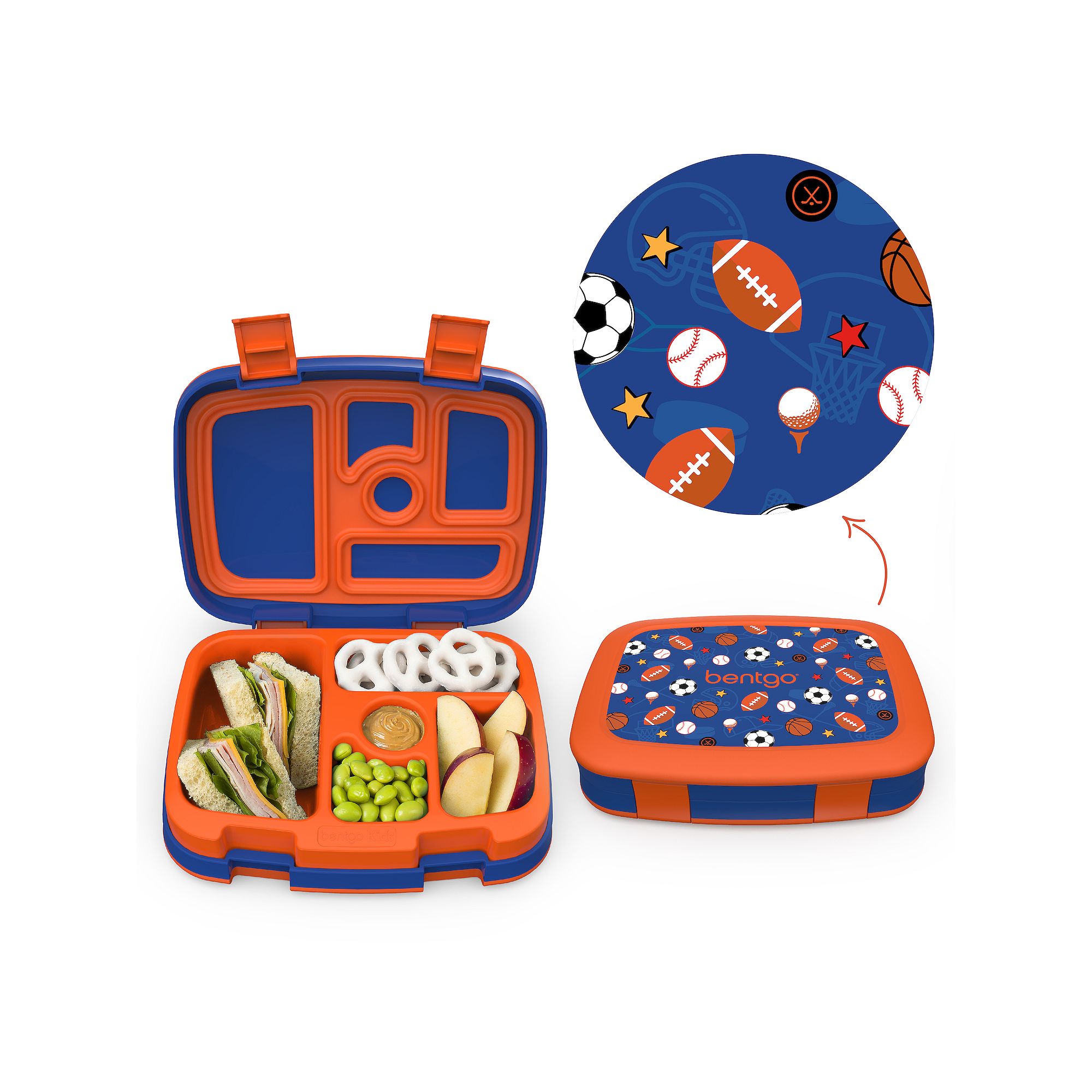 Bentgo Prints Kids Lunch Box, Sports