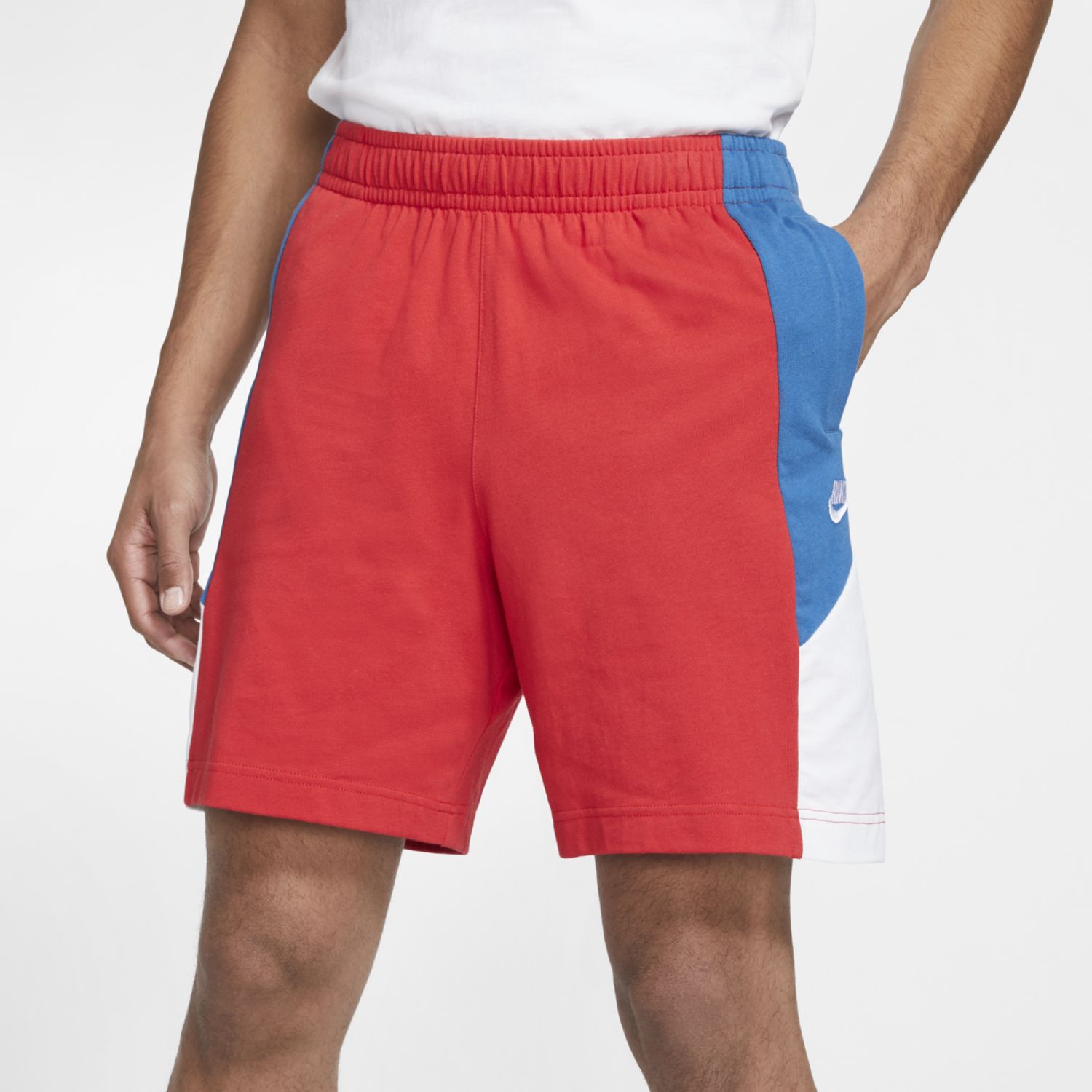 men's nike sportswear jersey colorblock shorts