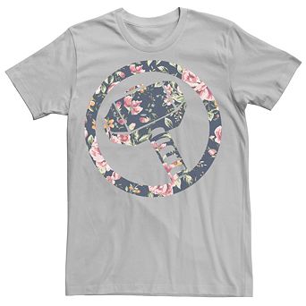 Men's Marvel Thor Floral Hammer Symbol Fill Tee