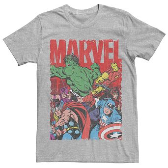 Men's Marvel's Avengers Vintage Group Shot Logo Tee