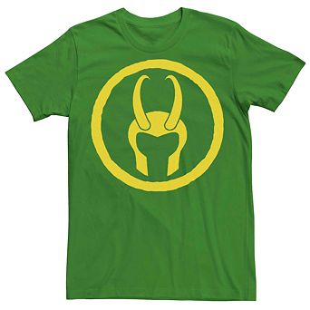 Men's Marvel Loki Helmet Circle Symbol Tee