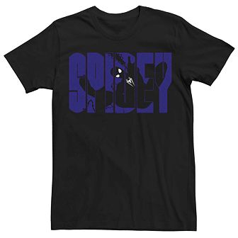 Men's Marvel's Spider-Man Block Letter Silhouette Fill Tee