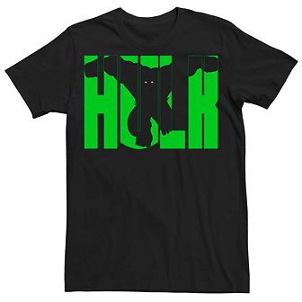 Men's Marvel's Hulk Block Letter Silhouette Fill Tee