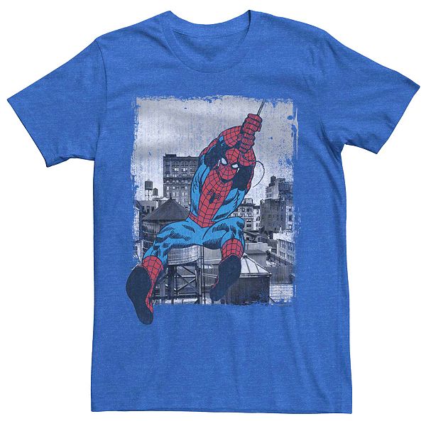 Men's Marvel's Spider-Man Vintage City Swing Poster Tee
