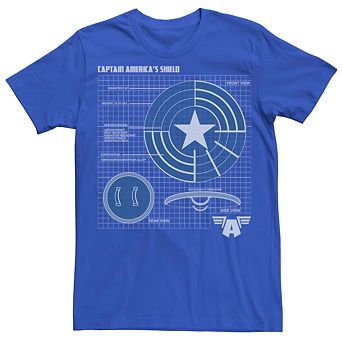 Men's Marvel's Captain America Shield Schematic Tee