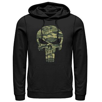 Men's Marvel Punisher Camouflage Skull Symbol Hoodie