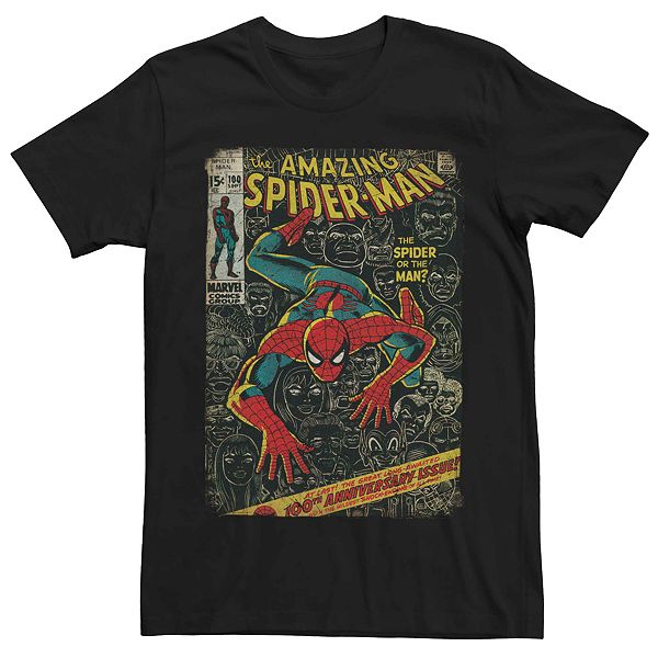 Men's Marvel Spider-Man Classic Comic Front Cover Tee
