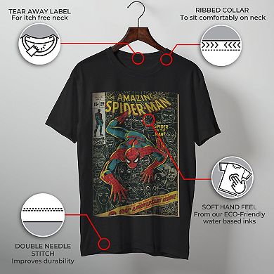 Men's Marvel Spider-Man Classic Comic Front Cover Tee