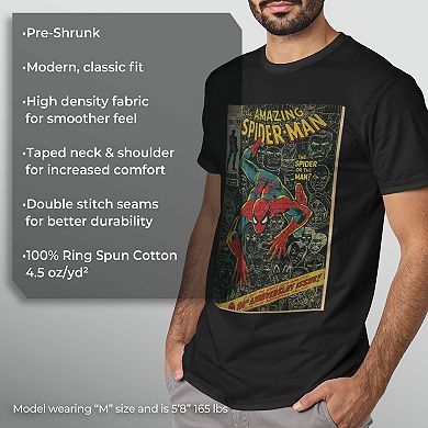 Men's Marvel Spider-Man Classic Comic Front Cover Tee