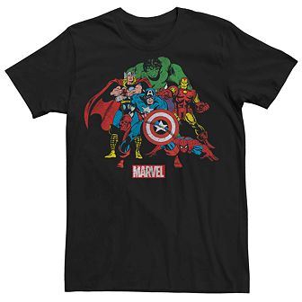 Men's Marvel Retro Avenger Pile Up Group Shot Tee