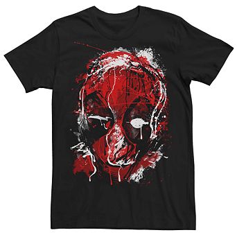 Men's Marvel Deadpool Splatter Mask Poster Tee