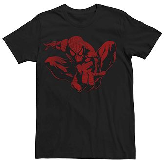 Men's Marvel's Spider-Man Leap Tonal Dark Portrait Tee