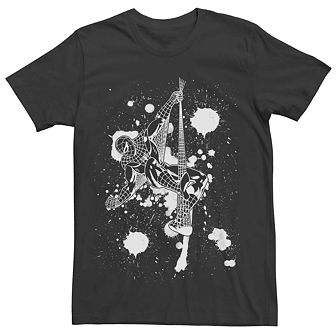 Men's Marvel Spider-Man Ink Splotches Portrait Tee