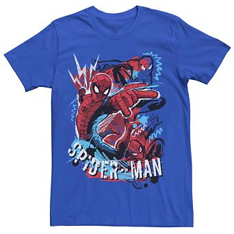 Men's Marvel Spider-Man Colorful Doodles Tee