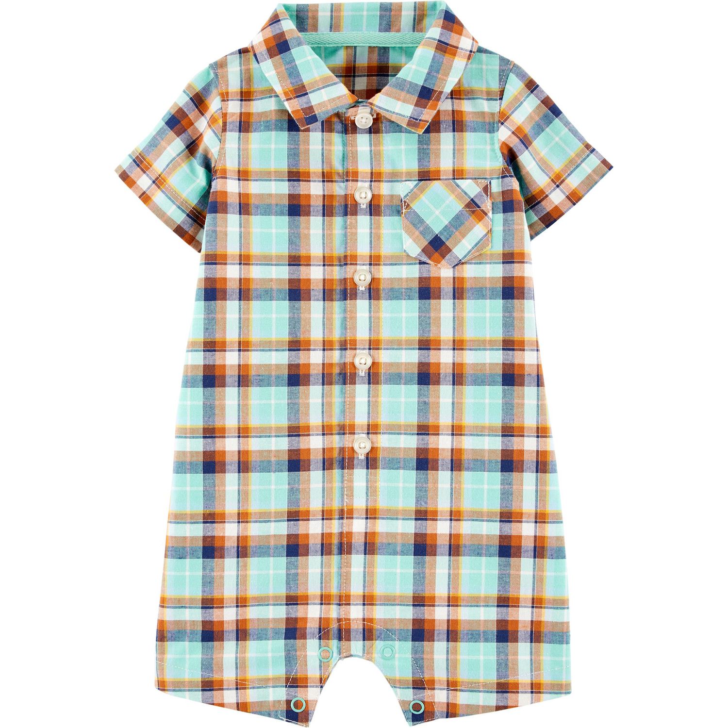 baby boy tartan romper