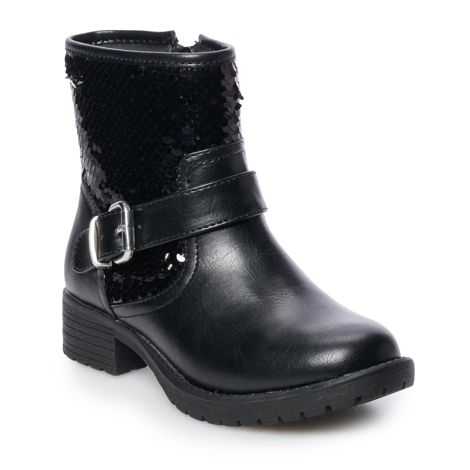 kohls girls black boots
