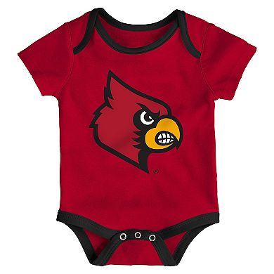 Baby Louisville Cardinals Champ 3-Pack Bodysuit Set