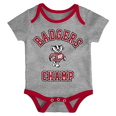 Baby Wisconsin Badgers Champ 3-Pack Bodysuit Set