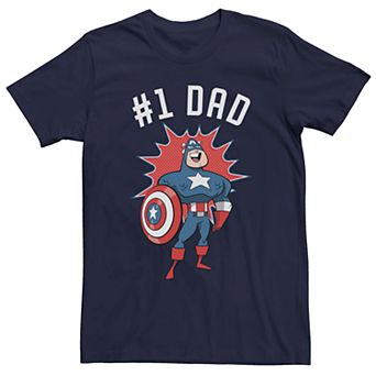 Men's Marvel Captain America #1 Dad Cartoon Style Tee