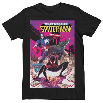 Men's Marvel Miles Morales Captain America Comic Cover Tee