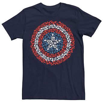 Juniors' Marvel's Captain America Shield Build Up Fill Tee