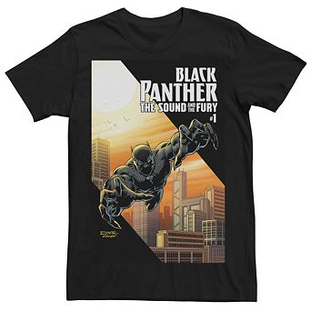 Men's Marvel Black Panther Sound Fury #1 Comic Cover Tee