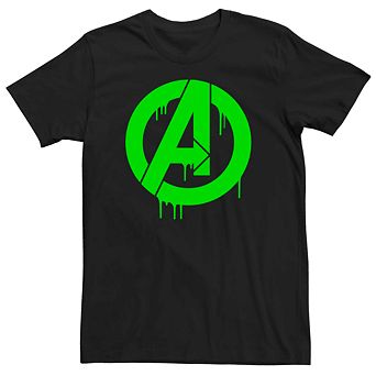 Men's Marvel Avengers Green Dripping Logo Tee