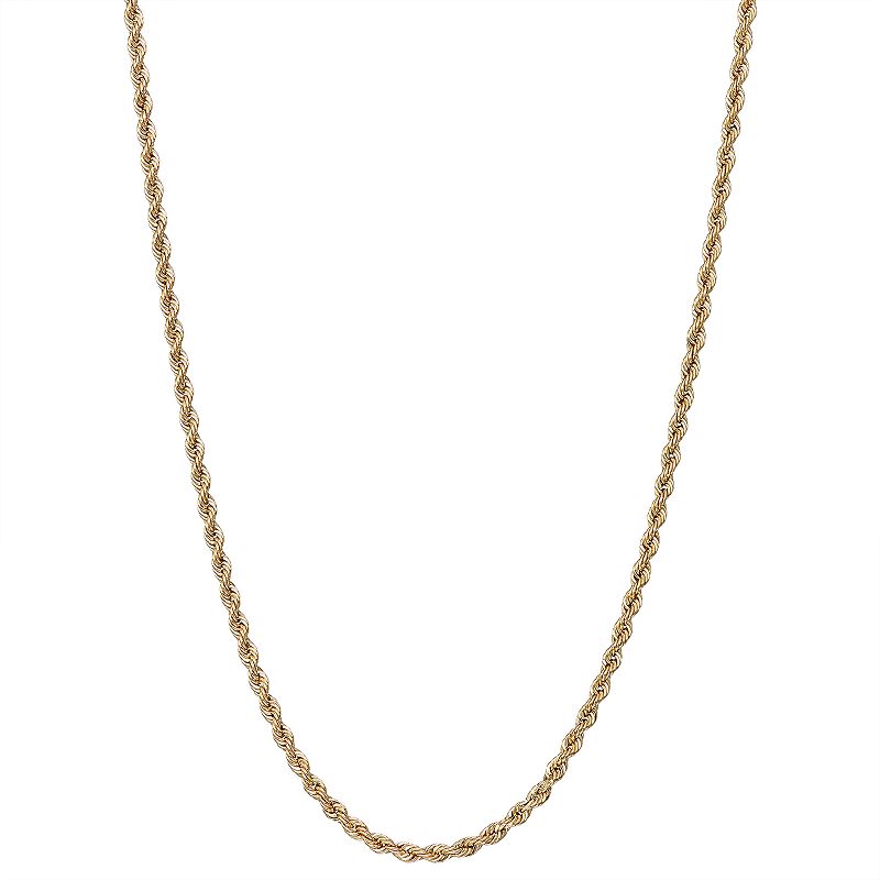 Charming Girl 10k Gold 15 Hollow Rope Necklace, Girls