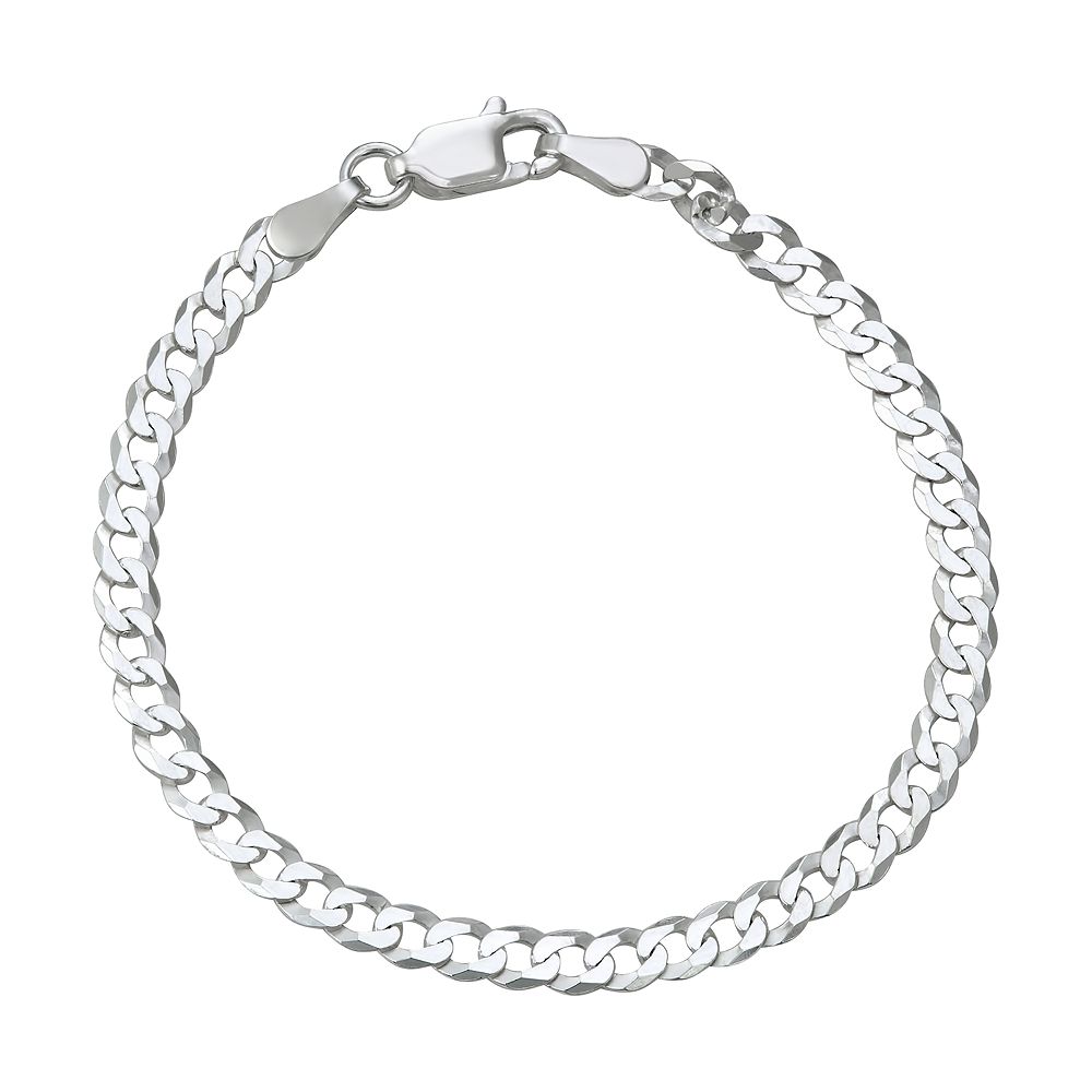 6.5 Inch Baby Curb Bracelet - 925 Sterling Silver, Lobster Clasp, For Boys & Girls