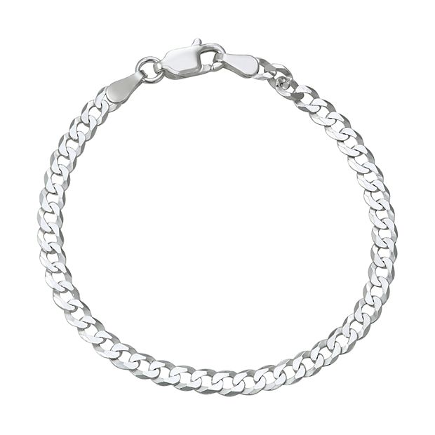 Silver curb 2024 bracelet womens