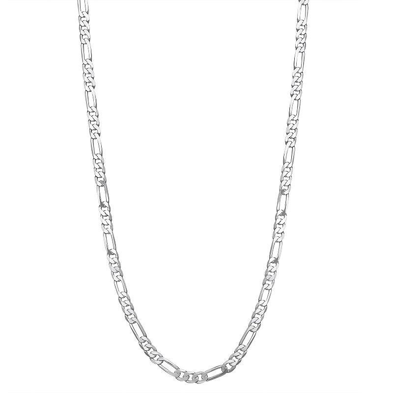 Charming Girl Sterling Silver 15 Figaro Chain Necklace, Girls