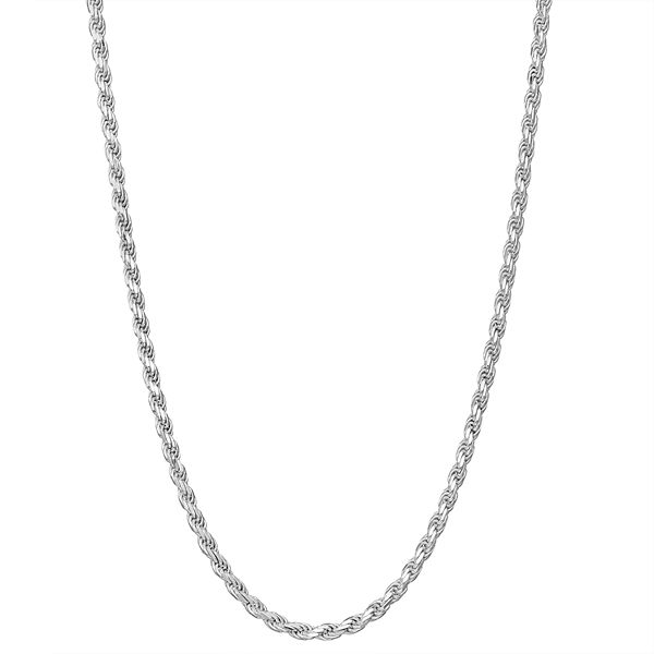 Charming Girl Sterling Silver 13-15 Adjustable Diamond Cut Rope Chain  Necklace