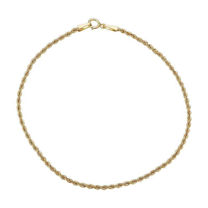 Charming Girl 10k Gold Hollow Rope Bracelet, Girls