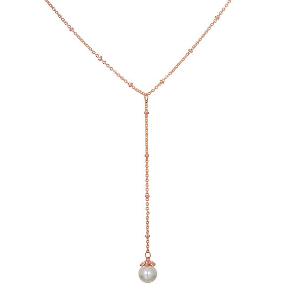 LC Lauren Conrad Rose Gold Tone Simulated Pearl Drop Necklace