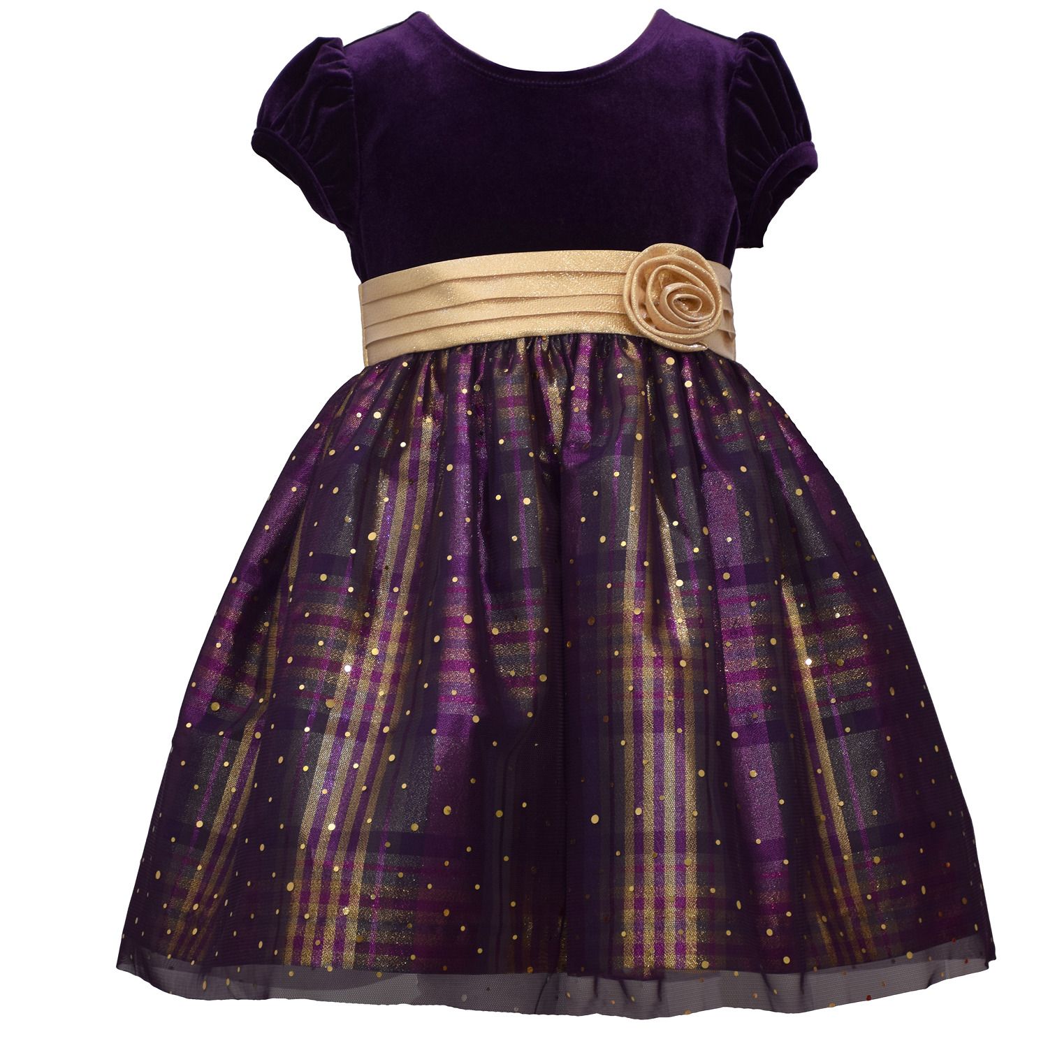 baby girl bonnie jean velvet plaid dress