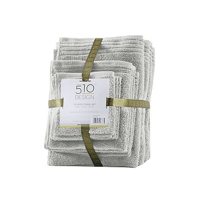 510 Design 12-piece Big Bundle Antimicrobial Cotton Bath Towel Set