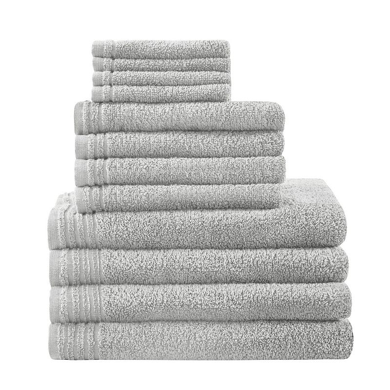 510 Design 12-piece Big Bundle Antimicrobial Cotton Bath Towel Set, Grey, 1