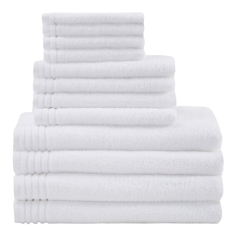 510 Design 12-piece Big Bundle Antimicrobial Cotton Bath Towel Set, White, 