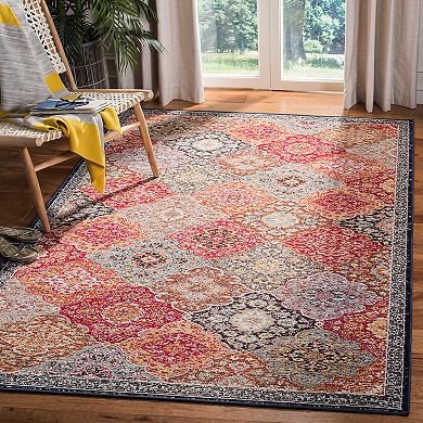 Safavieh Red/Aqua Montage Lyra Rug