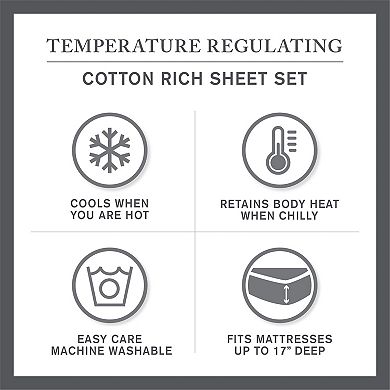 Madison Park Essentials 1200 Thread Count HeiQ Smart Temp Temperature Regulating Sheet Set
