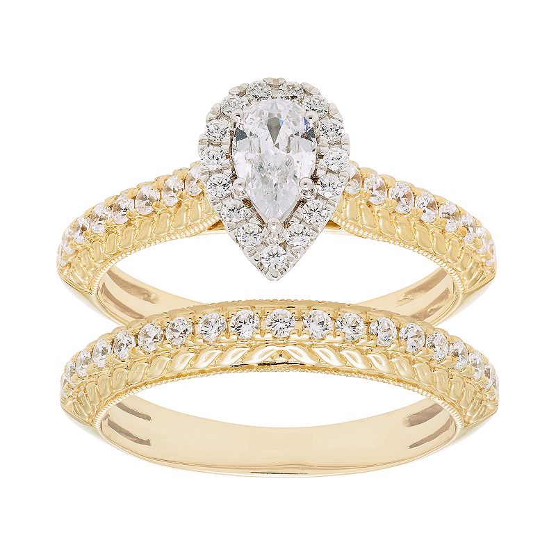 53267420 14k Gold 1 Carat T.W. IGL Certified Diamond Halo E sku 53267420